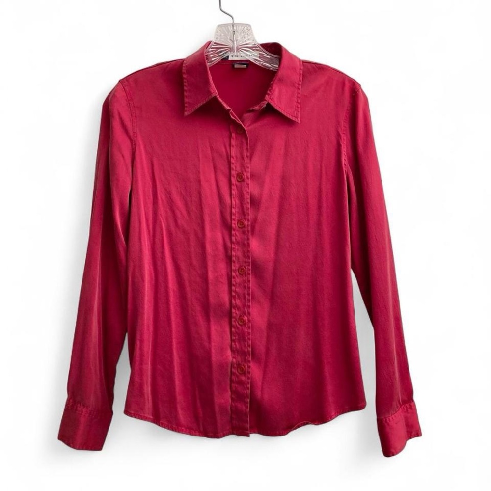 Vintage GAP silk stretch classic button up blouse classic 90s preppy